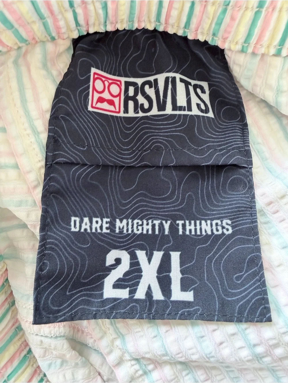 RSVLTS Easy Does It Seersucker Hybrid Swim Trunks 2XL Pastel Stripe